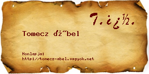 Tomecz Ábel névjegykártya