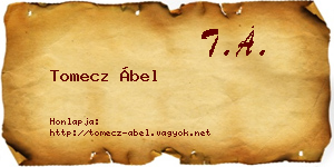 Tomecz Ábel névjegykártya